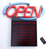 AOPB-20 - Oval OPEN Sign With Business Hours