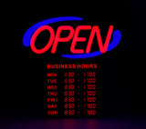 AOPB-20 - Oval OPEN Sign With Business Hours